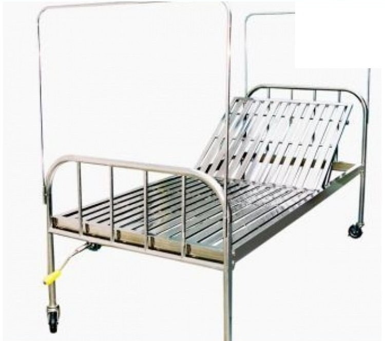 Giường y tế inox 1 tay quay RỘNG 1M2 Việt Nam có bô vệ sinh